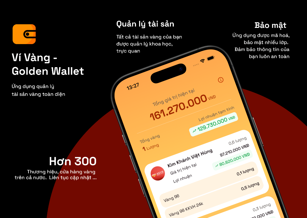 Golden Wallet App Interface